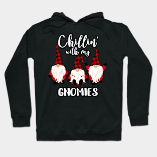 Funny Chilling With My Gnomies Merry Christmas Women Kids Hoodie